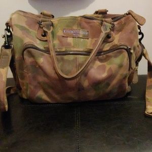 Suede leather small tote bag